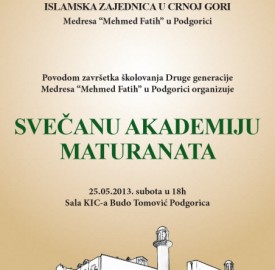 SVEČANA AKADEMIJA DRUGE GENERACIJE MATURANATA medrese “MEHMED FATIH”