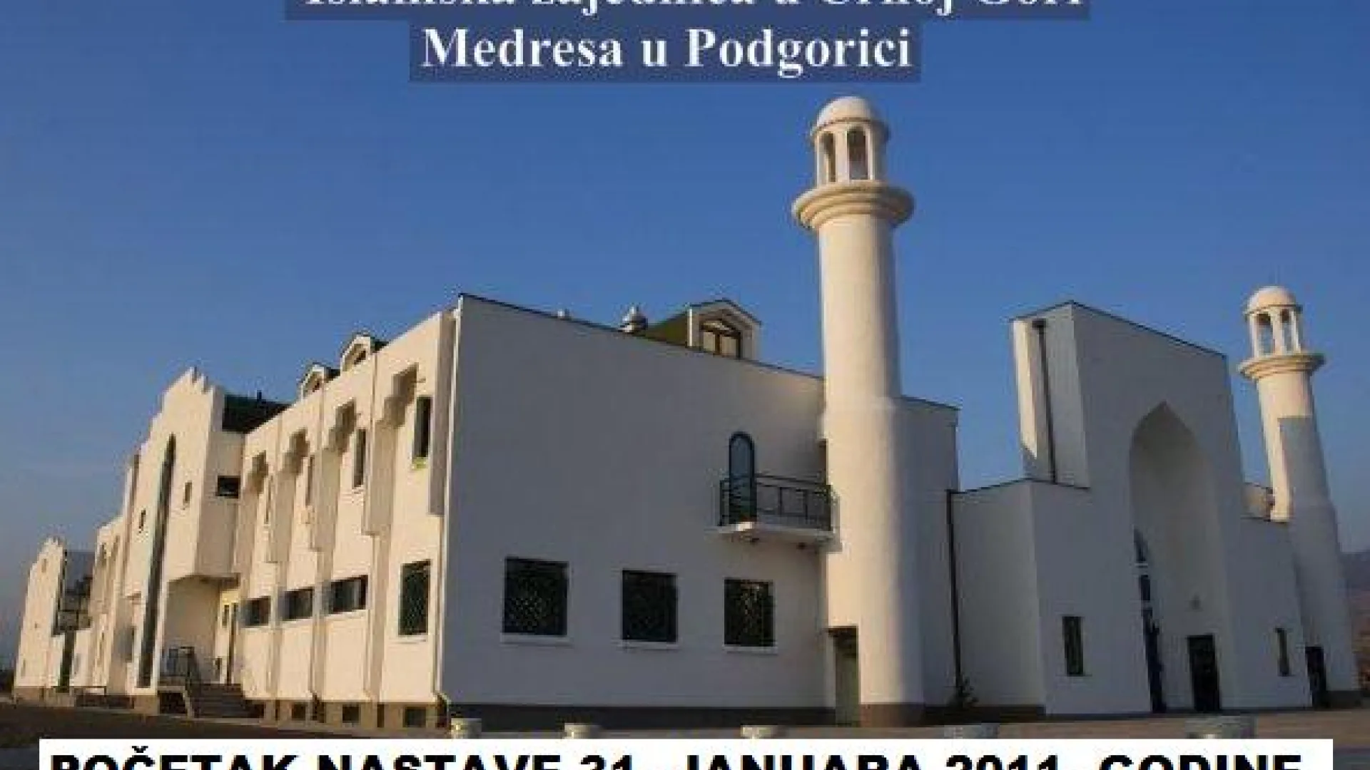Obavještenje povodom produženja zimskog raspusta i početka nastave u Medresi u Podgorici