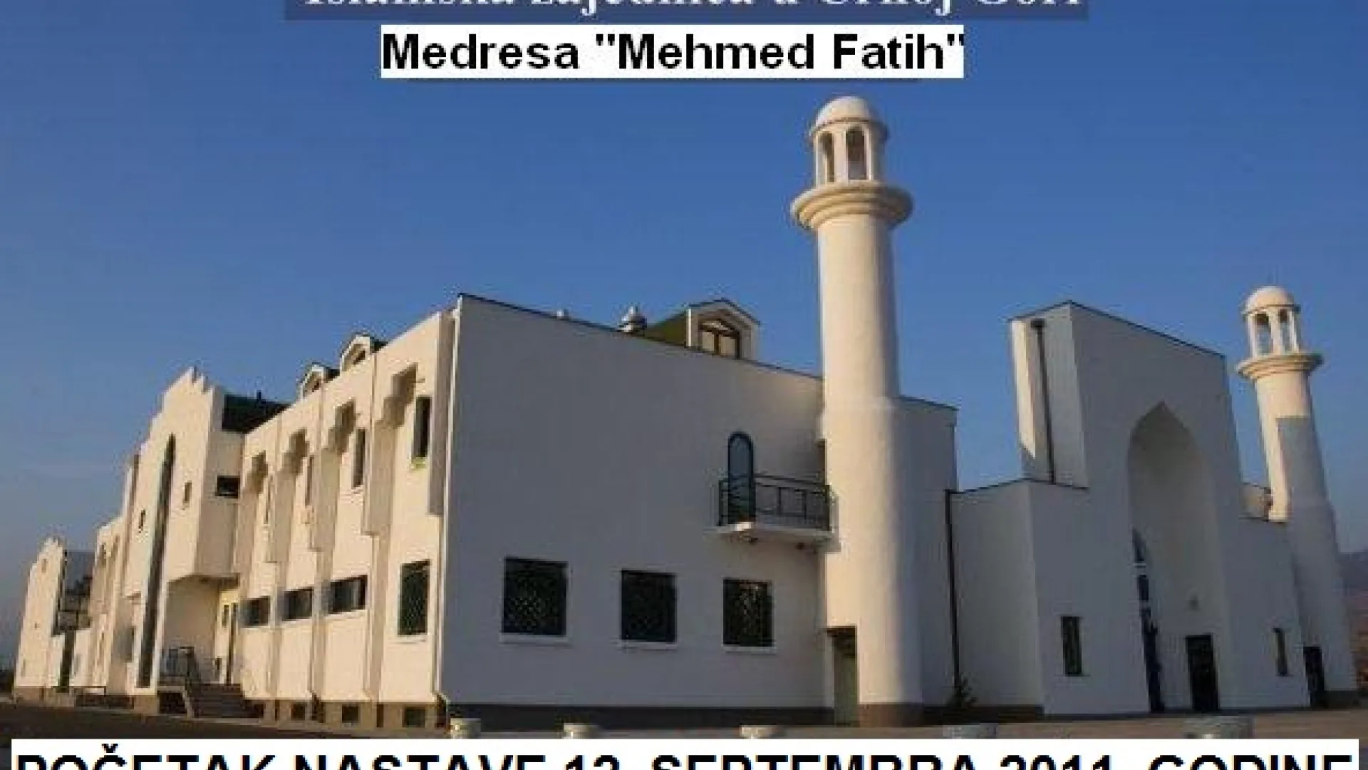 Medresa “Mehmed Fatih”: Obavještenje povodom početka nastave