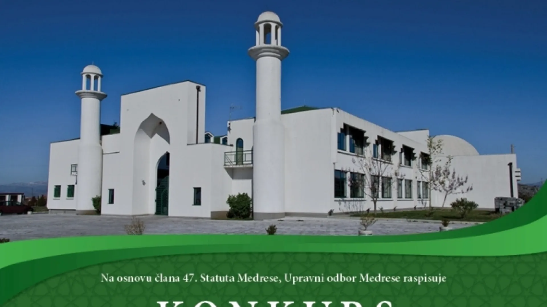 MEDRESA “MEHMED FATIH” U PODGORICI – KONKURS 2012/2013