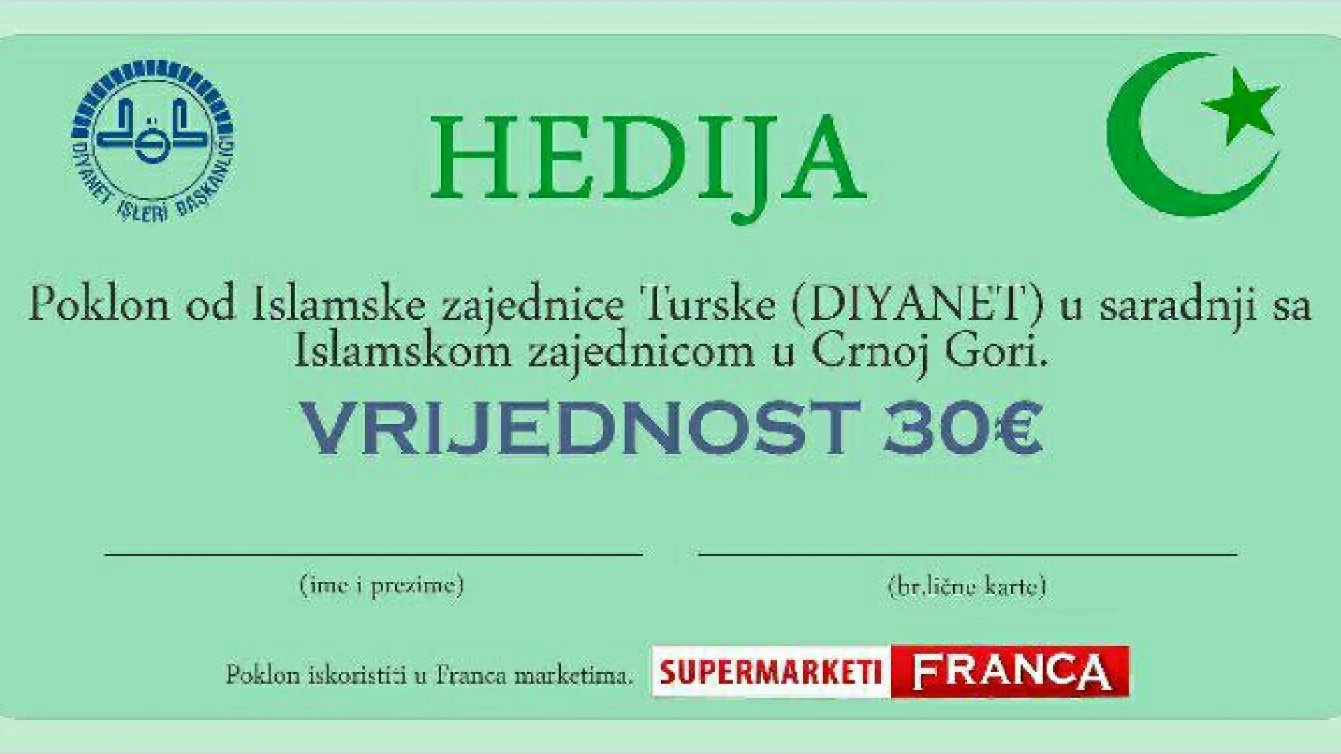 Donacija ramazanskih paketića porodicama