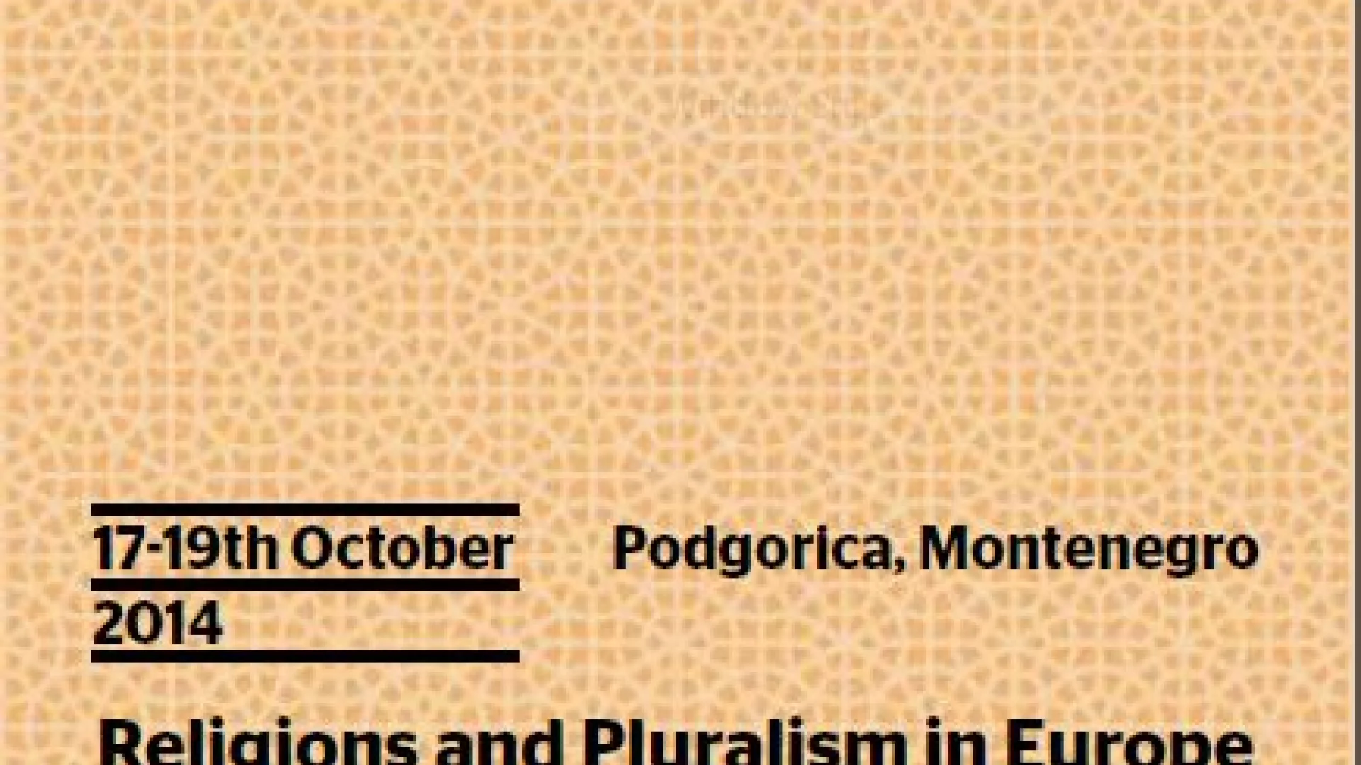 Otvorena međunarodna konferencija “Religije i pluralizam u Evropi”