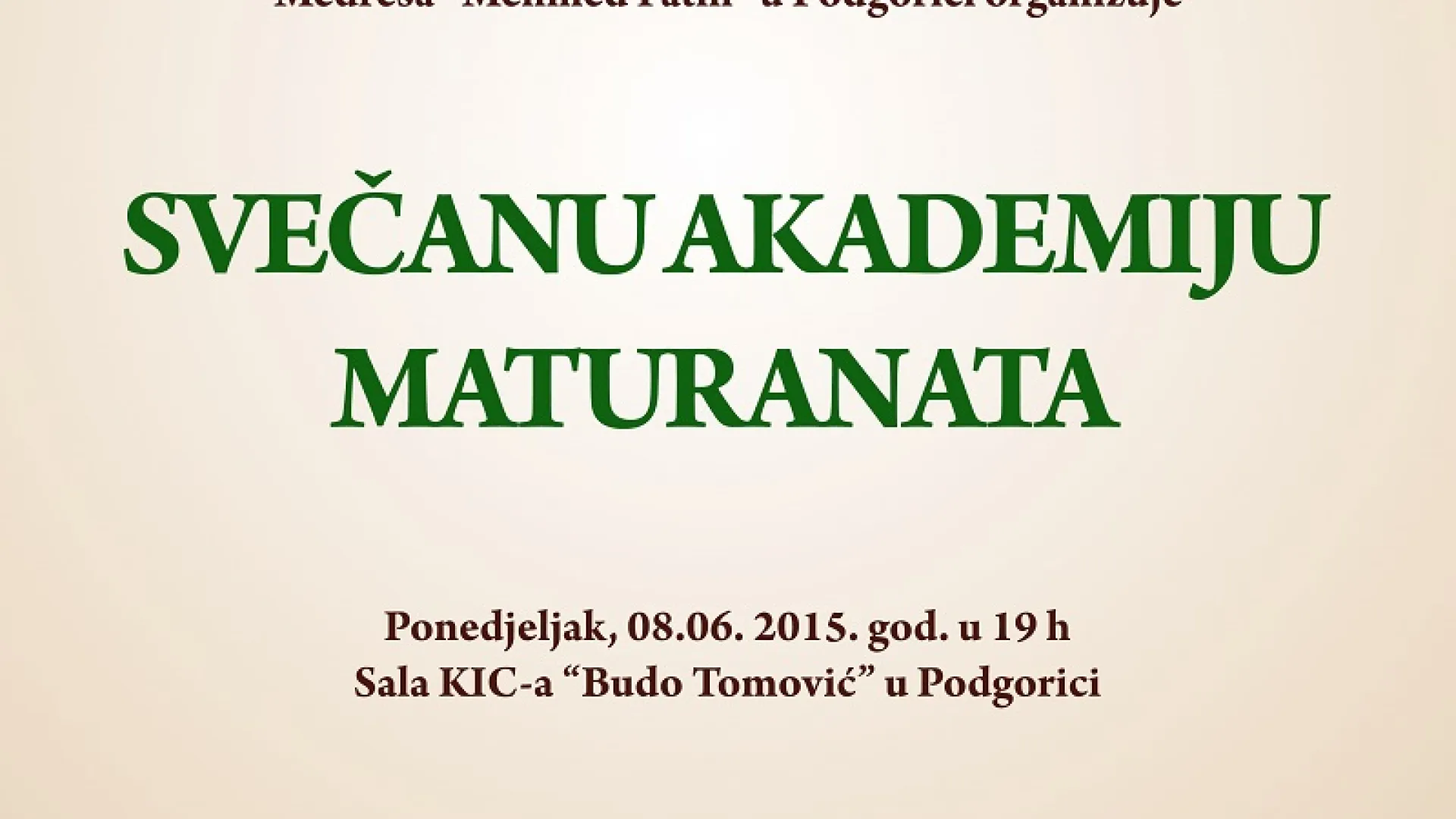 svečana akademija IV generacije maturanata