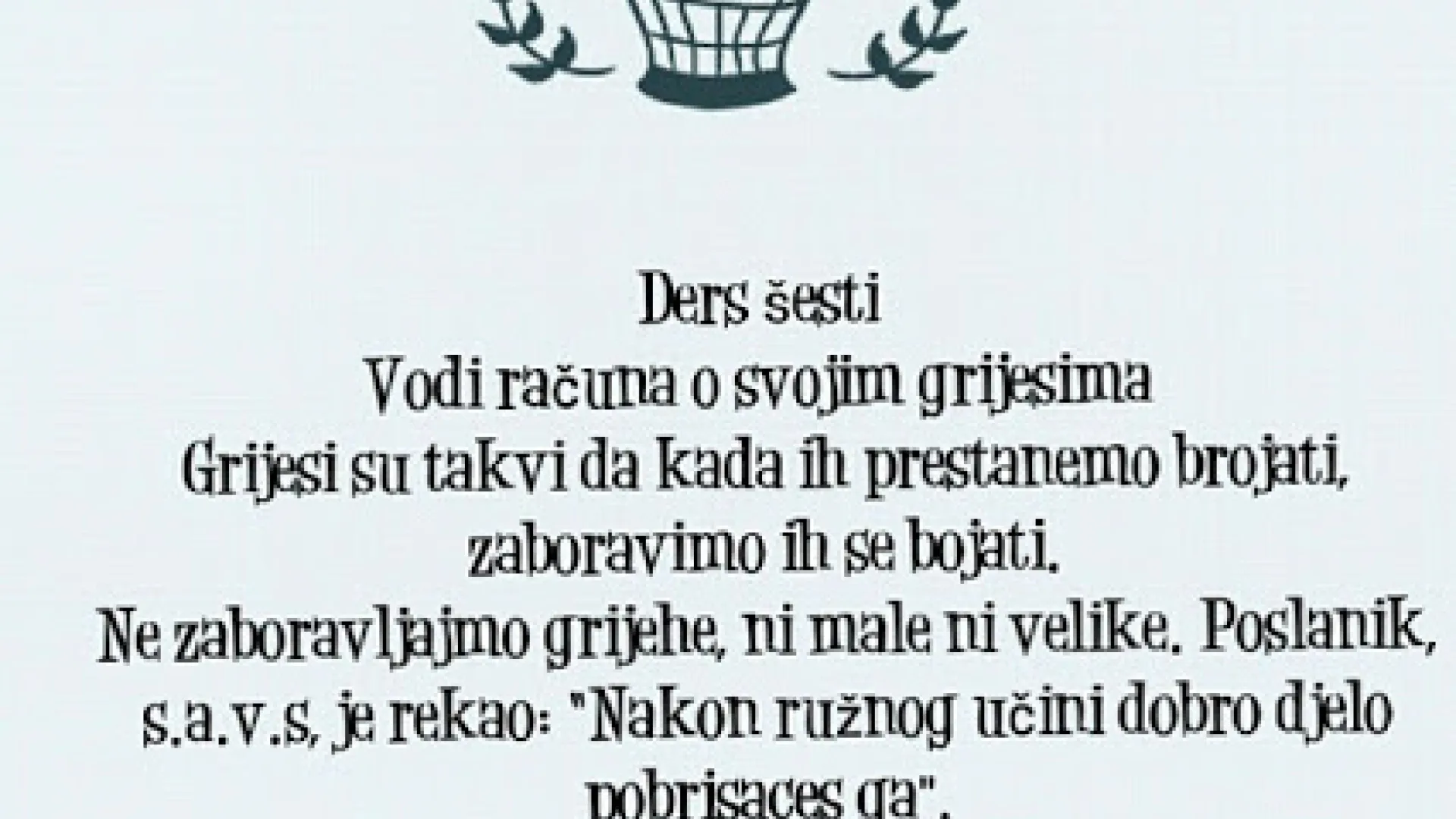 Ders šesti