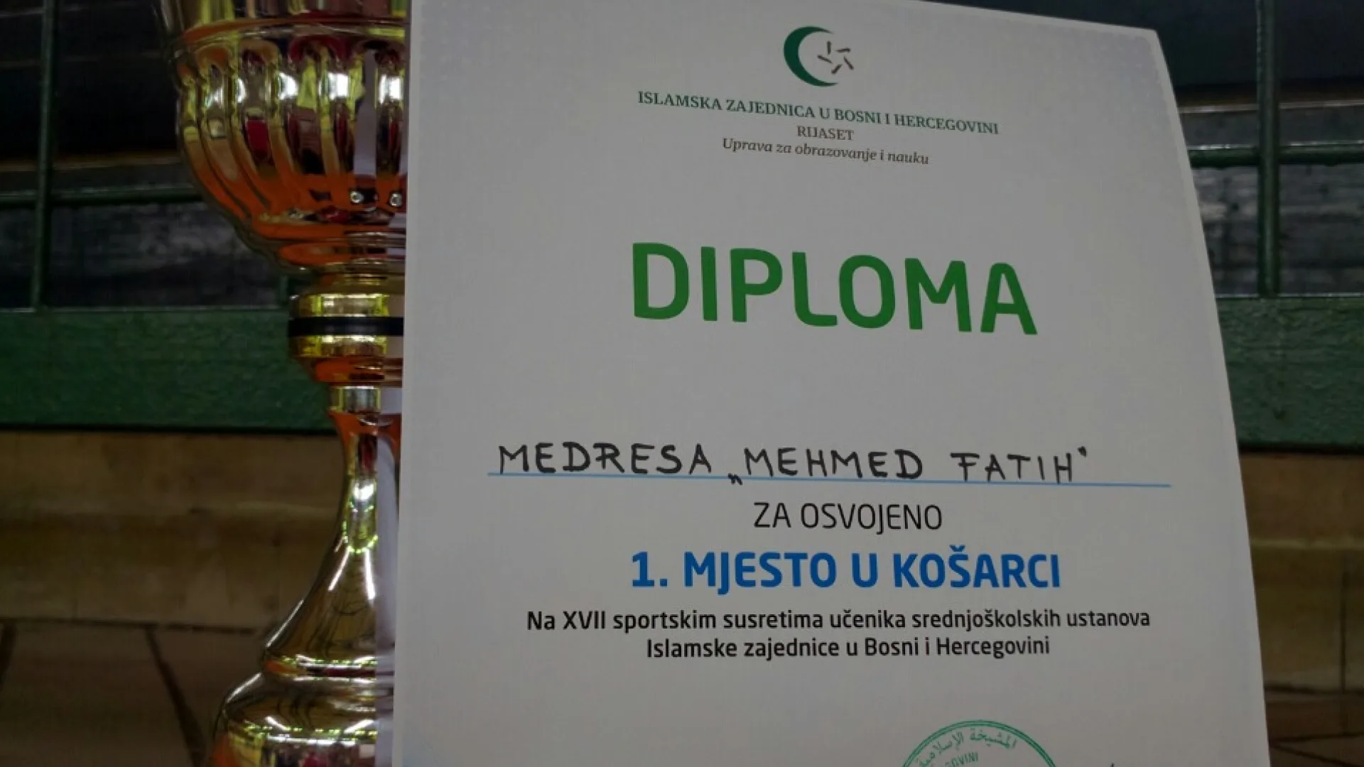 Medresa "Mehmed Fatih" osvojila 1. mjesto na medresijadi u košarci
