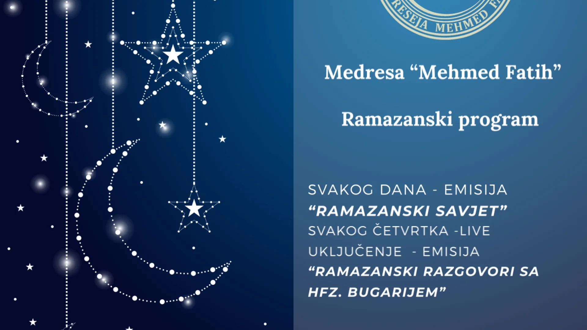 Pratite Ramazanski program