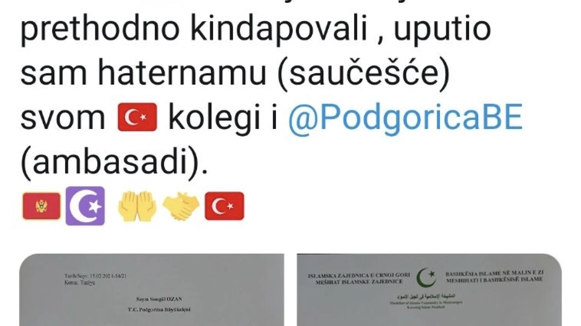 Reis IZ u CG Rifat Fejzić uputio je hatarnamu povodom ubistva 13 turskih državljana koje su počinili teroristi PKK-a