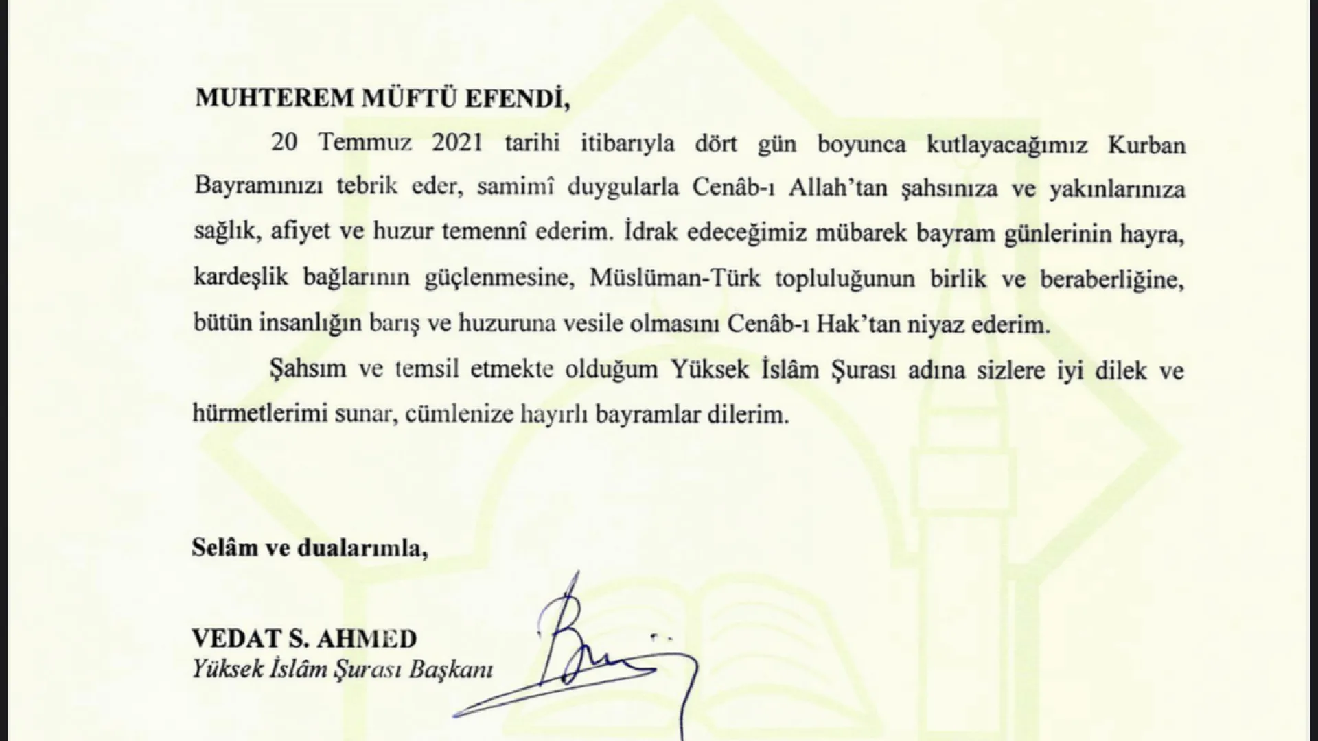 BAJRAMSKA ČESTITKA ISLAMSKE ZAJEDNICE BUGARSKE
