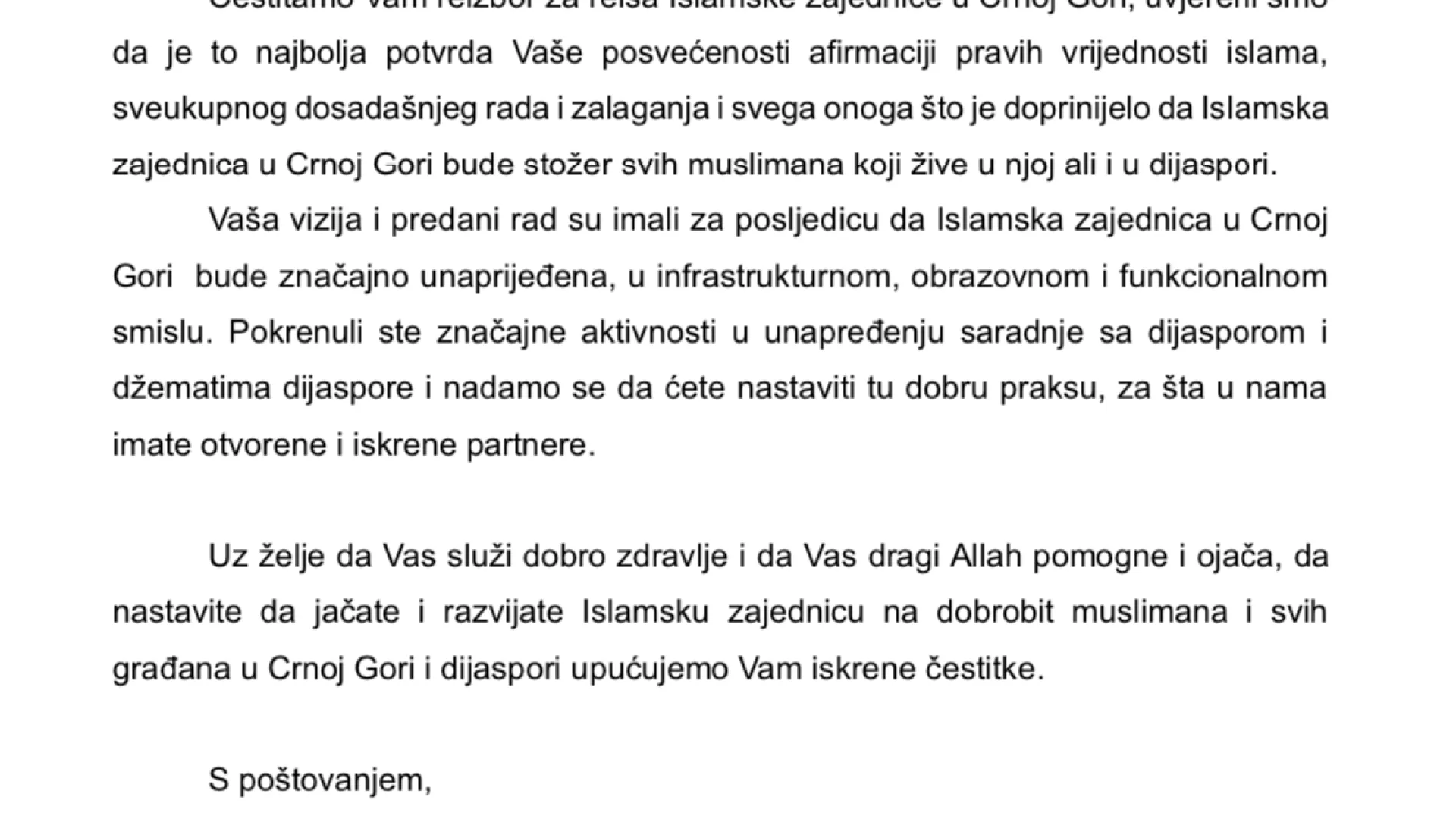 ČESTITKA ZAVIČAJNOG KLUBA “BIHOR” IZ LUKSEMBURGA