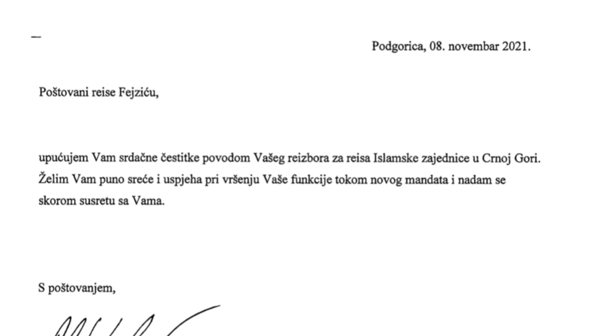 ČESTITKA REISU OD AMBASADORA SR NJEMAČKE U CG