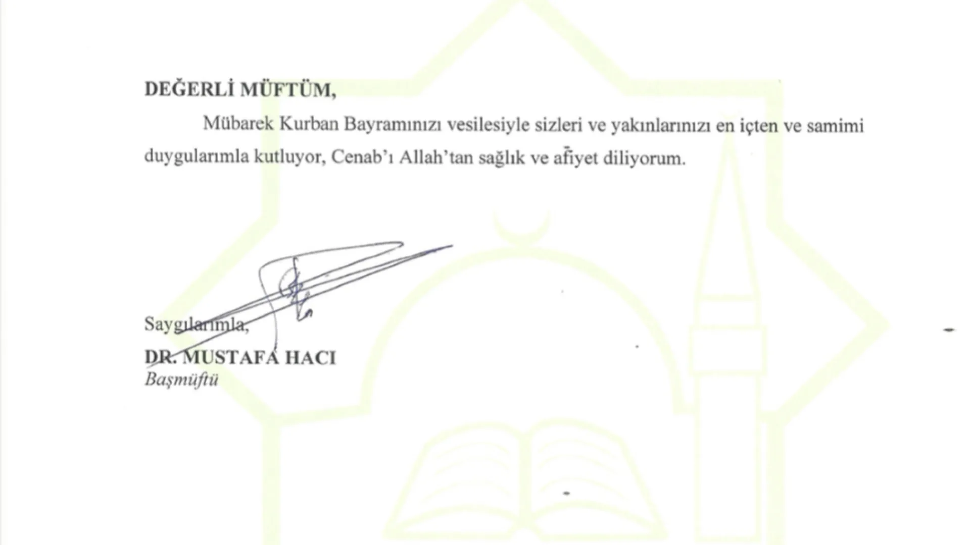 BAJRAMSKA ČESTITKA ISLAMSKE ZAJEDNICE BUGARSKE