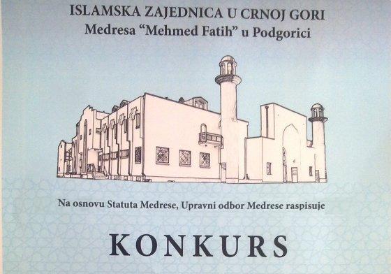 KONKURS za direktora medrese "Mehmed "Fatih" u Podgorici