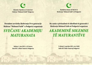 SVEČANA AKADEMIJA MATURANATA medrese “MEHMED FATIH” u Podgorici