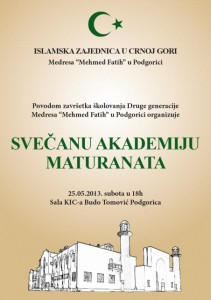 SVEČANA AKADEMIJA DRUGE GENERACIJE MATURANATA medrese “MEHMED FATIH” 