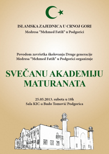 SVEČANA AKADEMIJA DRUGE GENERACIJE MATURANATA medrese “MEHMED FATIH”